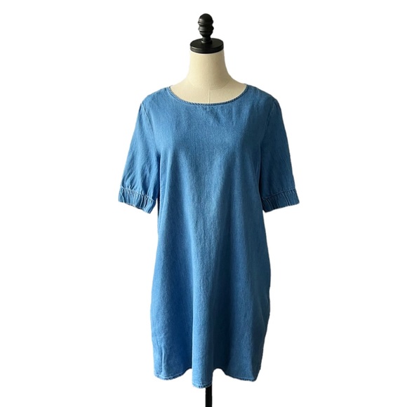 COS Denim Chambray Shift Dress | US 10 - Picture 2 of 10